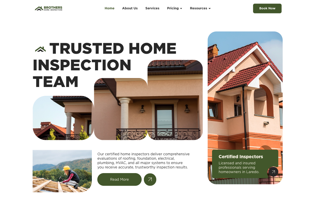 Brothers Home Inspection website by Strix Coding